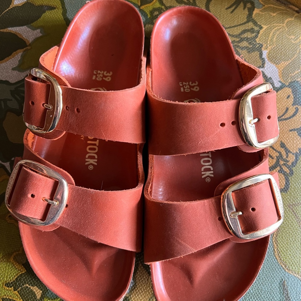 Orange Suede Birkenstock’s